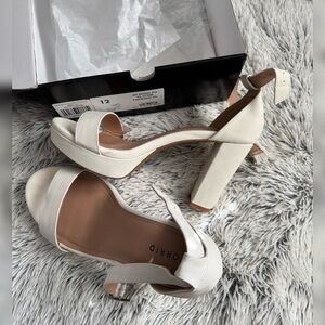 Torrid White Platform Heels with Ankle Strap Size 12WW